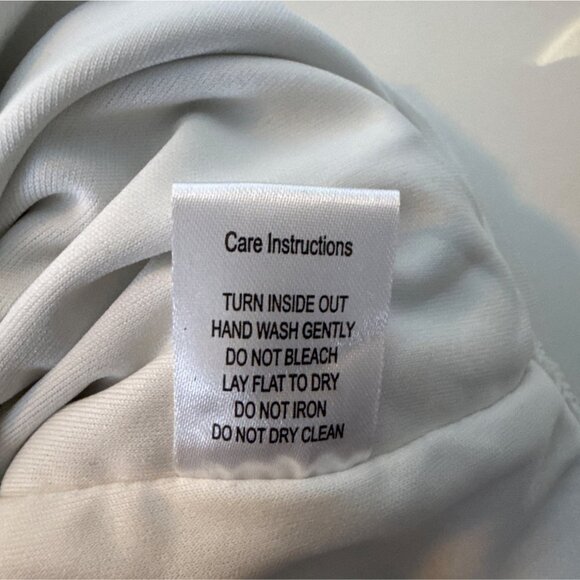 White Ruched Mini Dress With Glitter Accents Adjustable Spaghetti Straps - Picture 5 of 6